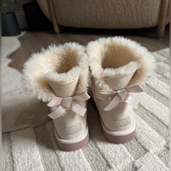UGG Shoes - UGG Cream Mini Bailey Bow Boots
